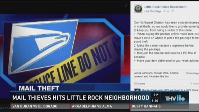 Mail thieves hit Little Rock neighborhood